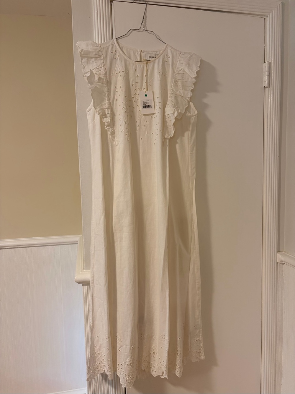 Skall studio White Eyelet Ruffle Maxi Dress